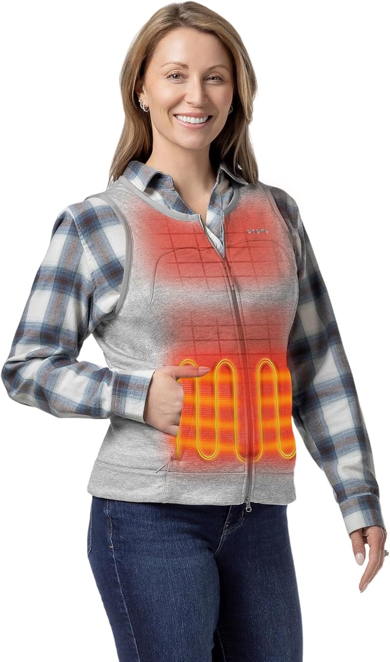 ORORO Women's Lightweight Heated Liner Vest with USB-C Rechargeable Battery, Heated Fleece Vest - Image 1